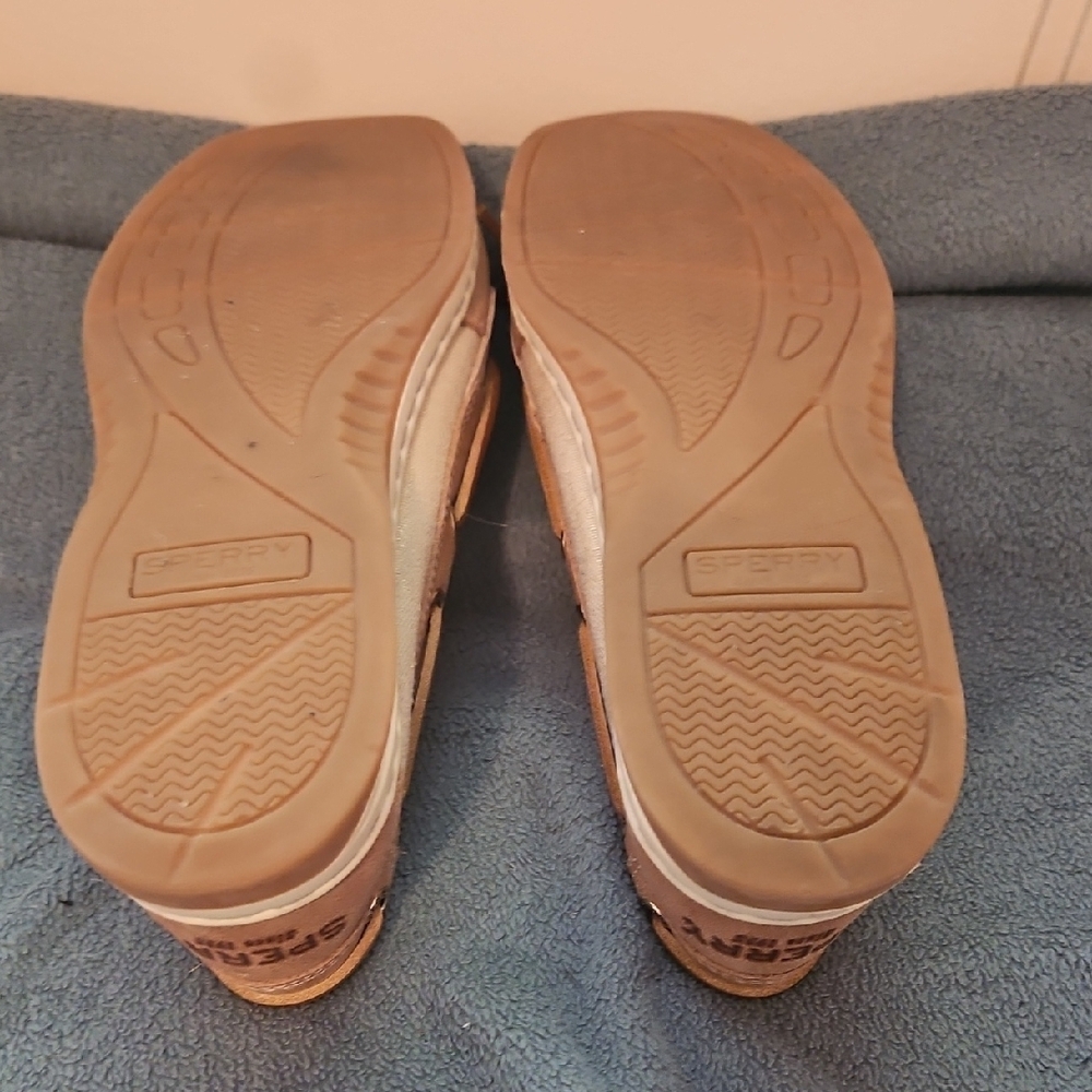 Tan Leather Flats with Moccasin Stitching - Picture 4 of 4